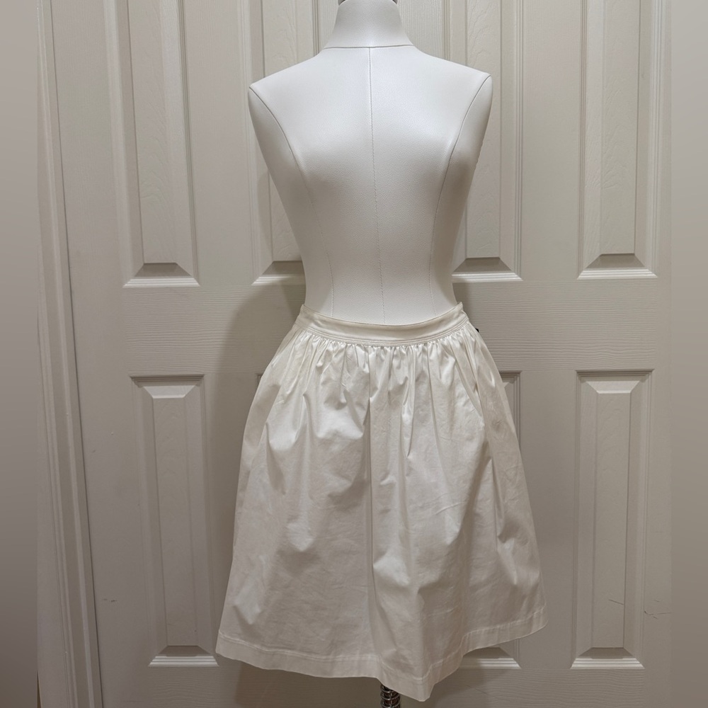 Theory White Cotton Midi Skirt SZ 4